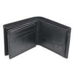 Lederen billfold anti-skim met kleingeldvak All Black MAV-AB-004-01